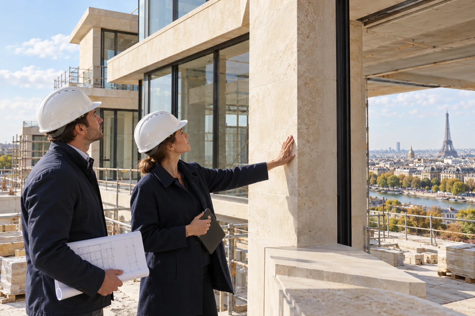 Des professionnels sur un chantier